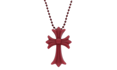 Silicrone Cross Necklace "Red Wine" CHRM0656