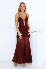 Chiciest Energy Maxi Dress Burgundy