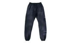Airbrushed Skull Flare Bottom Sweat Pants "Midnight Dye Black" HSR196