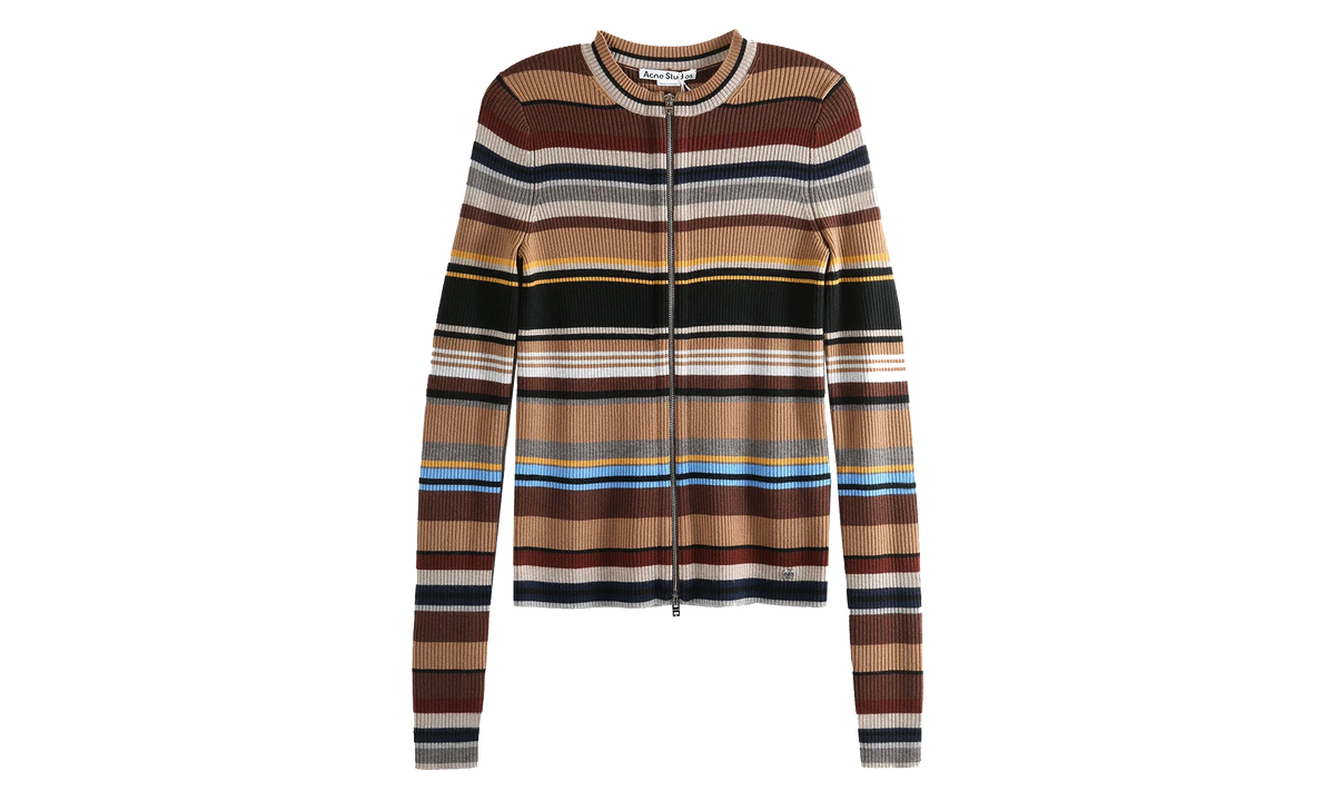Striped Wool Cardigan WMNS "Multicolor / Brown" RW WN KNIT000009 MULTI BROWN