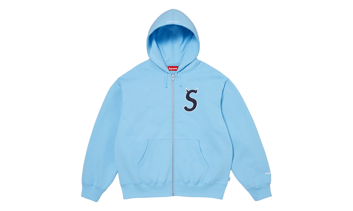 Devil S Logo Zip Up Hooded Sweatshirt "SS26- Light Blue" SU27310