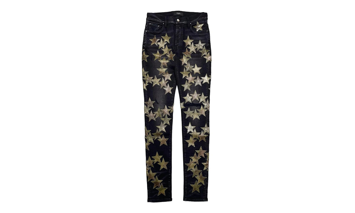 Leather Star Patch Jeans "Chemist - Aged Black" PF22MDS023 023