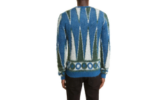 Backgammon Mohair-Blend Cardigan "Green / White" MKC008 344