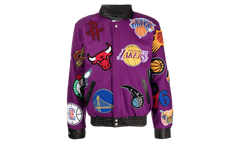 NBA Collage Wool & Leather Jacket "Plum" NBA 101 PLUM