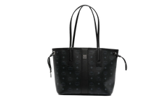 Small Liz Reversible Tote in Visetos "Black" MWPDSLR02BK001