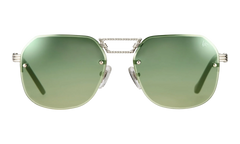 CEO Bevel Rimless Drill Mount 18KT "White Gold / Pastel Green Gradient Flash Silver" DMCE2 0008 48B3