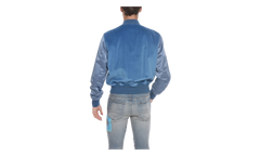 Velvet Satin Bomber Jacket "Blue" MOS017 420