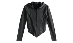 Corseted Zip-Up Hoodie WMNS "Washed Black" 850441 TTVF6 1055