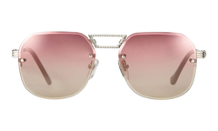 CEO Bevel Rimless Drill Mount 18KT "White Gold / Pastel Red Gradient Flash Silver" DMCE2 0010 48B2