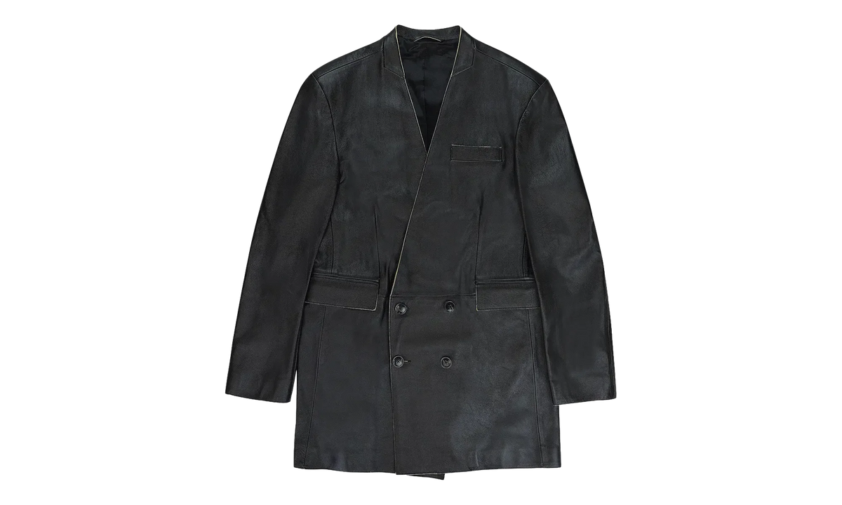 MARTINE ROSE LEATHER DOUBLE BREASTED LEATHER JACKET "BLACK" MRAW23521