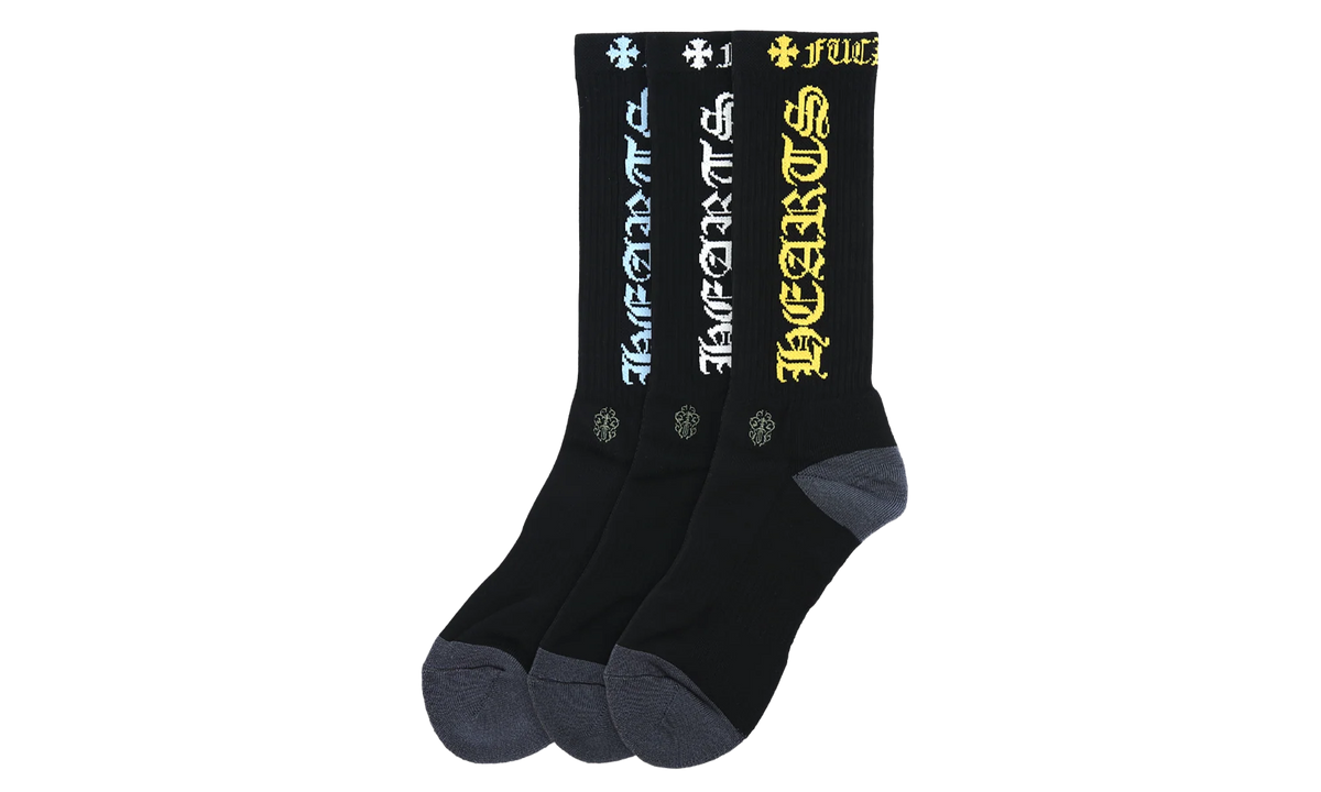Fuck You Logo Socks (3 Pack) "Black / Multi" CHRM0905