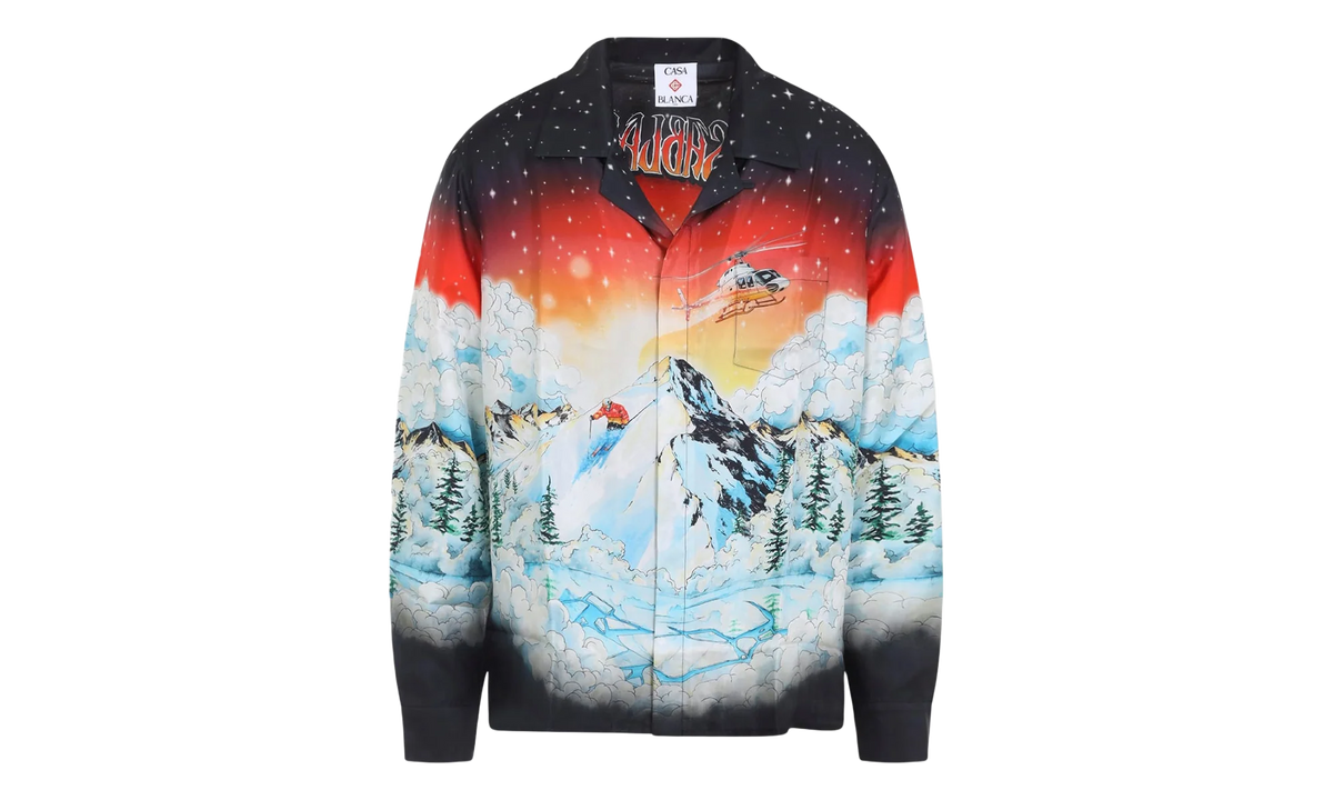Cuban Collar Long-Sleeve Shirt "Ski Lake" M AW25 SH 006 06 EX SKI SKI