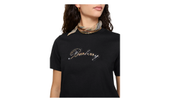 Check Cursive Logo Cotton T-Shirt WMNS "Black" 8120772