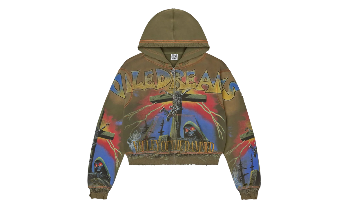Damned Big Zip Up Hoodie "Green" VALE 11 007 VFDBZUOG GN