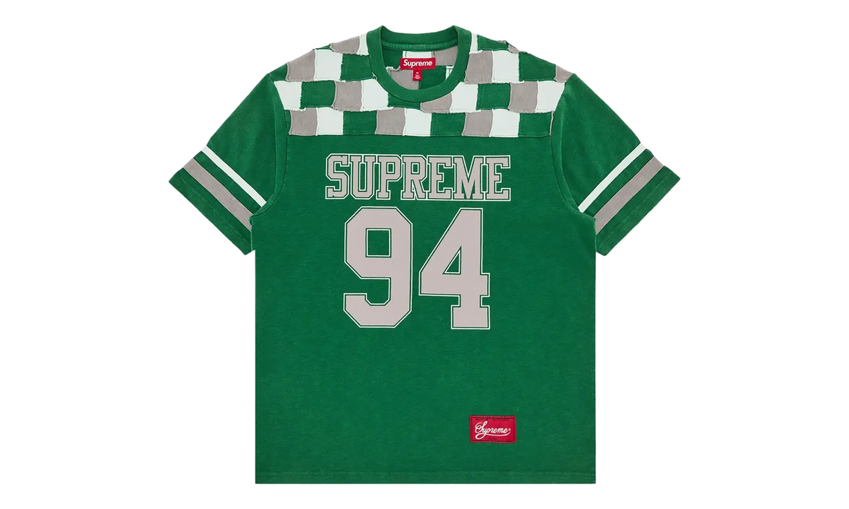 Patchwork Yoke Football Top "FW24 - Green" SU27059