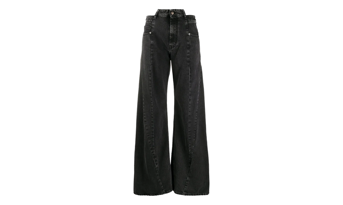 5 Pockets Asymmetrical Waist Jeans "Medium Stone Black" S51LA0133S30496961