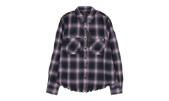 Black And White Shadow Plaid Shirt "Black and Lavender" AMR XTPS 0225