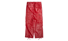 Leather Cargo Pants "Red" 12115630 RED