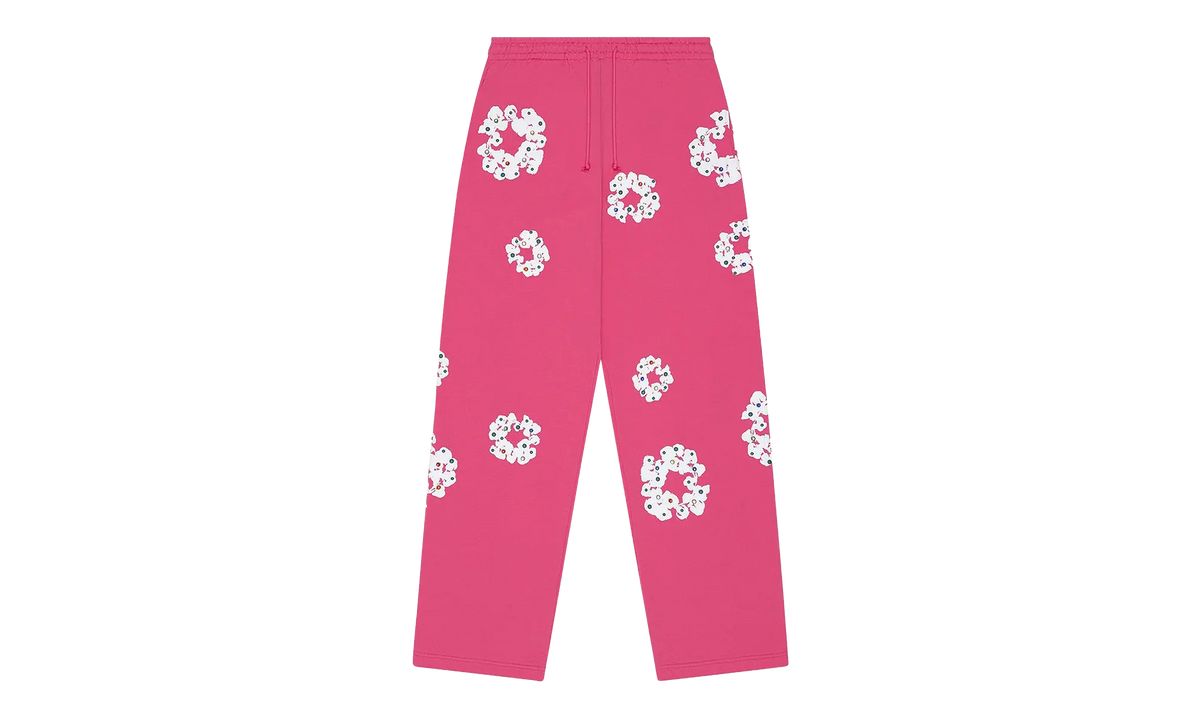 Rhinestone Cotton Wreath Sweatpants "Pink" DT515