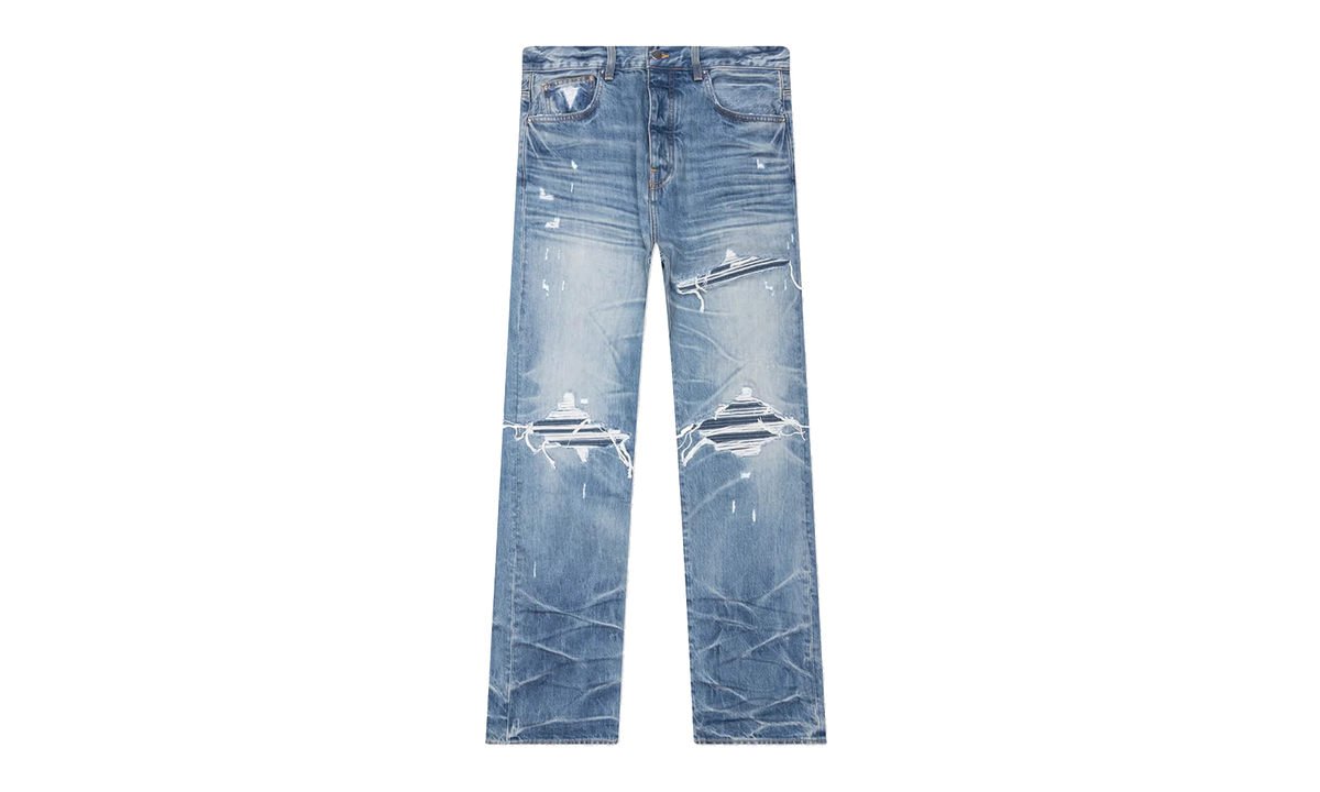 Pleated Denim Straight MX1 Jeans "Honeycomb Indigo" AMDNGH1087 HONE