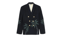Printed double breast blazer "Black" PMEN023S23FAB0024655