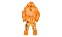 Fire Hoodie with Flare Bottom Sweatpants (Full Set) "Orange" HSR133