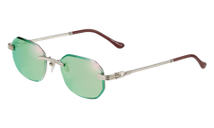 Hustler Rimless Drill Mount 24KT "White Gold / Powder Green Flash Purple" DMHU2 0050 44D2