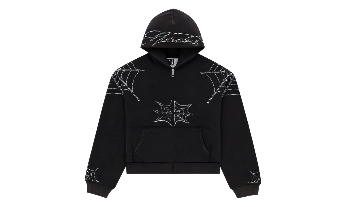 Rhinestone We Zip Hoodie "Black" SP5der397
