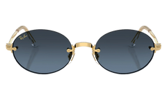Ray-Ban Rimless "A$AP Rocky - Polished Arista Gold with Blue Gradient Dark Grey Lens" RB3929 001 S2