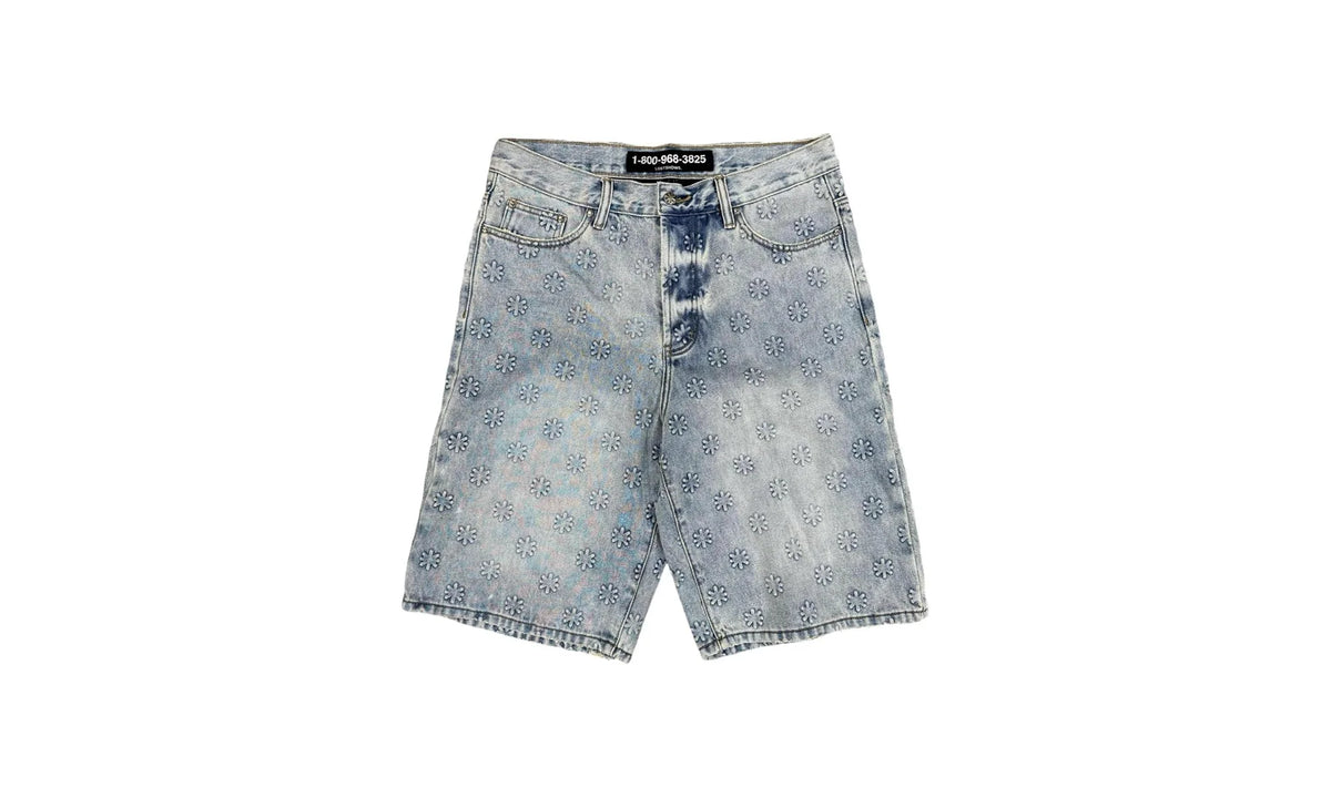 Embossed Jean Shorts "Blue" 10049734