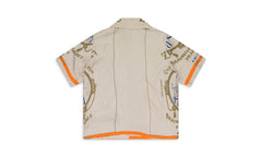 Zig Zag Rolling Paper Button-Down Shirt "Beige" SS22MSS012_ALABASTER