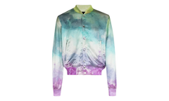 Watercolor Print Silk Bomber Jacket "Multicolor" F0M04179VS MUL