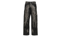Hard-Washed Damaged Denim Pants "Black" TC25PT2002