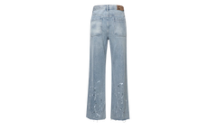 Printed Cross Chains Washed Denim Jean "Blue" BC23ZAWPT01 BLUE