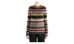 Striped Wool Cardigan WMNS "Multicolor / Brown" RW WN KNIT000009 MULTI BROWN